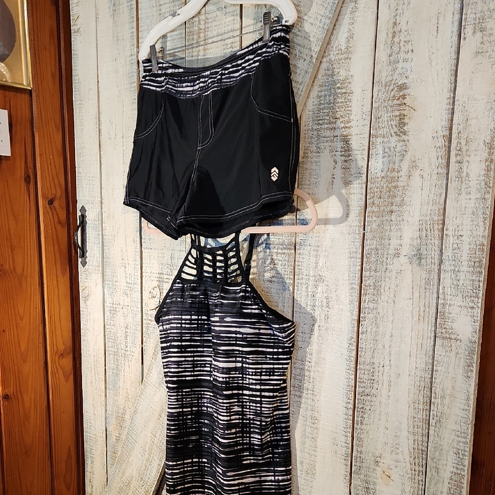 Free Country Black and White Striped Bikini